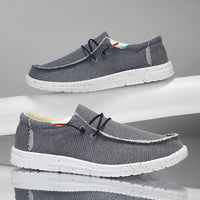 Autumn Men's Laceless Canvas Shoes Plus Size Breathable