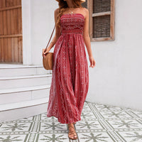 Stomach Blanket Ethnic Style Tube Top Wide Leg Jumpsuit