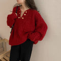 Gentle Elegant Pullover Knitted Top Loose