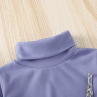 High-neck Long-sleeved Plaid Suspenders Middle-aged Children's Suit