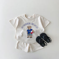 Summer New Children's Short-sleeved Bear Two-piece Suit