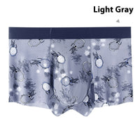 Digital Printing Men's Honeycomb U Convex Boxer Briefs Ice Silk Seamless