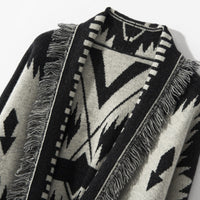 Women's Vintage Jacquard Tassel Cardigan Jacket