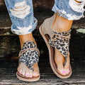 Flat Plus Size Leopard Back Zipper Sandals