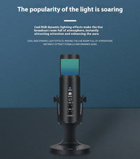 RGB Colorful Breathing Ambience Light USB Condenser Microphone