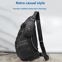 Large Capacity Retro Men's Cowhide Messenger Bag