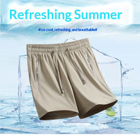 Quick-drying Loose-fitting Mens Sporty Casual Pants Thin Ice Silk Fabric