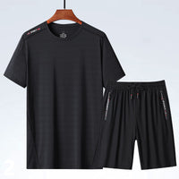 Men's Ice Silk T-shirt Sports Suit