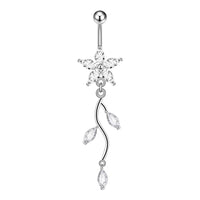 Butterfly Heart Zircon Minimalist Navel Piercing Jewelry