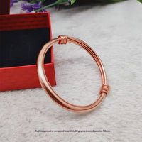 Silk-wrapped  Polished  Ethnic-style Pure Copper Uncoated Bracelet