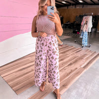 Personality Trend Leopard Print Floral Print Casual Jumpsuit