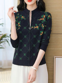 Stylish Jacquard Knit Cardigan For Fall And Winter