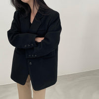 Korean Hepburn Style Loose Thick Woolen Coat