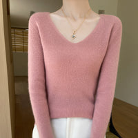 New V-neck Ribbed Slim-fitting Base Layer For Women, Slimming