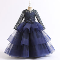 New Western-style Long-sleeved Sequin Children's Gauze Princess Skirt