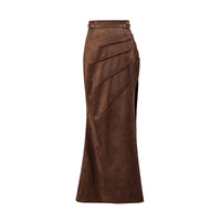 Slimming Pleated Slit Chic Bodycon Skirt