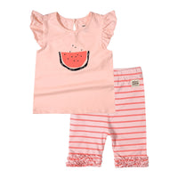 Children's Short-sleeved Baby Blouse Western Style Two-Piece Suit