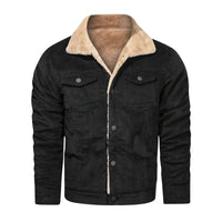 Corduroy Young Men's Jacket Casual Loose Large Size Men's Jacket Plus Velvet Thickened