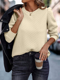 Plaid, Bubble-texture Solid-color Comfortable Casual Top Hoodie