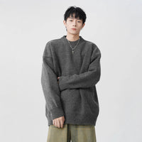 Laid-back Versatile Loose-fitting Knit Sweater For Teens And Young Adults