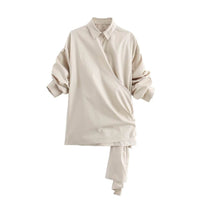 2024 Summer New Bowknot Decoration Poplin Short Sleeve Shirt