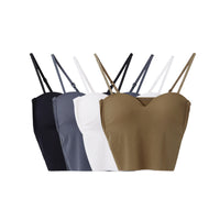 Ice-silk Seamless Camisole With Chest Pads Figure-flattering Outerwear