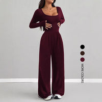 Womens Fashionable Casual Solid-Color Jumpsuit