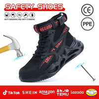 Steel-toe Work Shoes With Anti-smash And Puncture-resistant Features