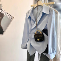 Womens Fashionable Shirt With Irregular Lapel