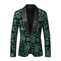 Men's Loose And Versatile Velvet Sequin Suit Jacket