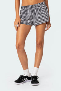 Women's Shorts Loose Plaid Beach Pants Home Wear