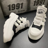 Men's Casual Shoes With Thick Soles And High Top