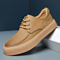 Casual Shoes Fashion Lace-up Shoes Lightweight Platform Leather Breathable Leather Shoes