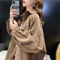 Casual Mid Length Corduroy Shirt