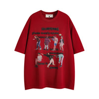 Men's Printed Loose Pure Cut-sleeve Top