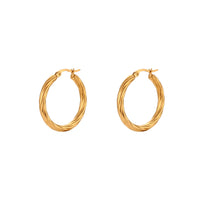 Fashionable Simple And Luxe Stainless Steel C-Shaped Earrings For Women