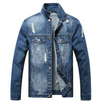 Cotton Denim Jacket With Side Seam Pockets