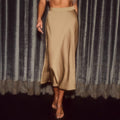 Lady A Solid Color Satin Springsummer New Fashion Slim-fit Skirt