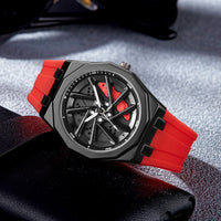 Rotating Watch Mens Wheel Hub Rotating Quartz Watch