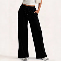 Women's Wide-leg Pants Sporty-casual High-waisted Loose-fitting Figure-flattering