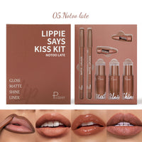 Lip Glaze Lip Matte Dewy And Shimmering Lipstick Gift Set 5-Piece
