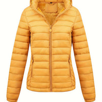 Women's Lightweight Hooded Winter Jacket Nylon Material