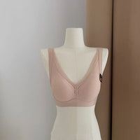Women's Push Up Adjustable Wireless Lace Bra With Shoulder Straps