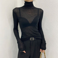 New Springautumn Turtleneck Long-sleeve Top For Women