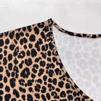 Sexy V-neck Irregular Batwing Sleeve Leopard Print Dress