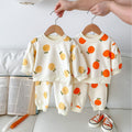 Fashion Boys And Girls Orange Fruit Sweater Suit