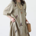 Simple Round-Neck Loose Dress For Women