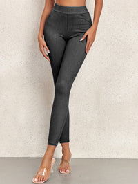 Denim-look Yoga Fitness Pants With A Butt-lifting Form-fitting Design
