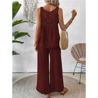 Casual Chic Elegant Floral Set With Hollow-Out Back