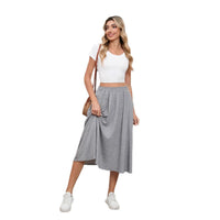 European And American High Waist Leisure Commute Loose Large Skirt Draping Midi Skirt